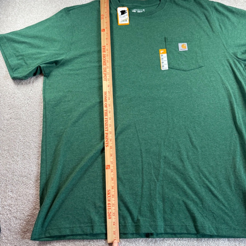 Carhartt Mens K87 Fit Pocket T-Shirt 2 Pack Navy Green 2XL Tall NWT - Picture 12 of 12
